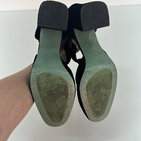 Paola d’Arcano Flapper Roaring 20’s Style Mary Jane Tee Strap Velvet Heels 38.5 - Picture 8 of 10